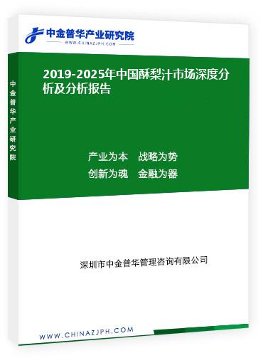 2019-2025年中國酥梨汁市場(chǎng)深度分析及分析報(bào)告